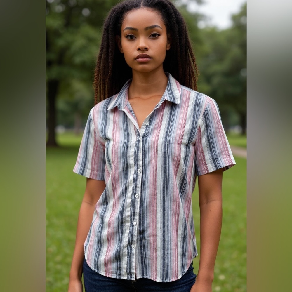 beachlunchlounge Multicolor Striped Button-Down Shirt